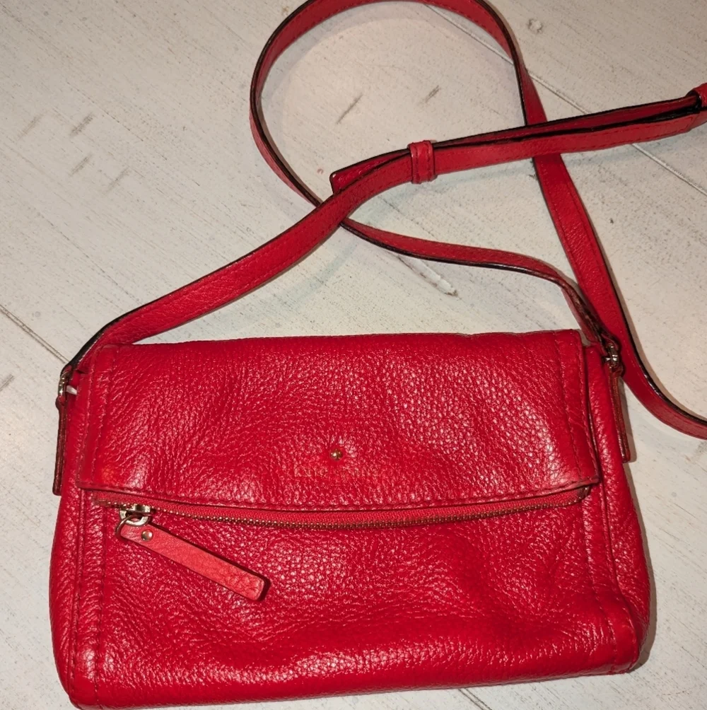 Kate Spade Red Leather Crossbody EUC